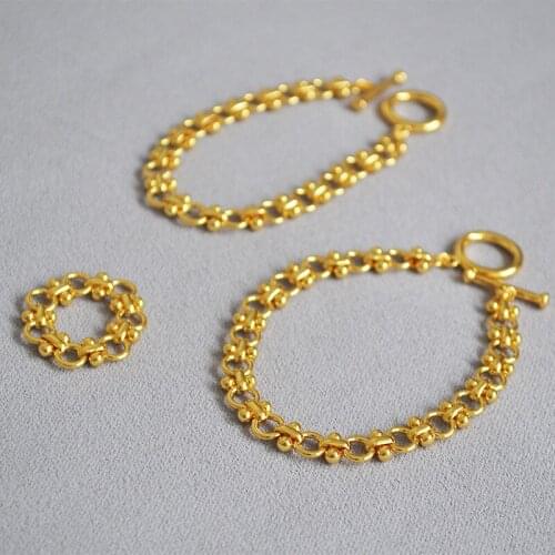 Hand-Assembled Flower Chain Normcore Style Simple Fashion All-match Elegant OT Clip Bracelet Ring