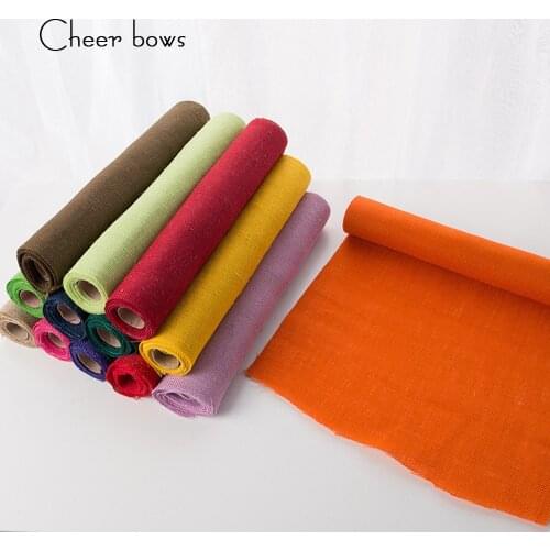 Cheerbows 50cm*3m Hessian Burlap Jute Fabric Soft Vintage Fabric Wedding Christmas Party Home Decor DIY Bags Crafts Accessories