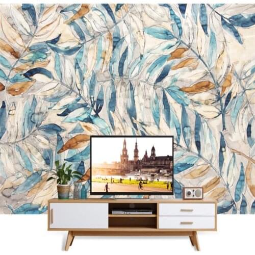 Beibehang Custom Color vintage leaves Wallpaper Photo Mural for living room decor Sofa Background Wall paper decoration stickers