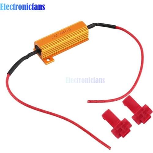 Hot Sale 2pcs 50w Load Resistors LED Flash Rate Turn Signals Light Indicator Controllers Brake Running Motorcycle For 12V Cars