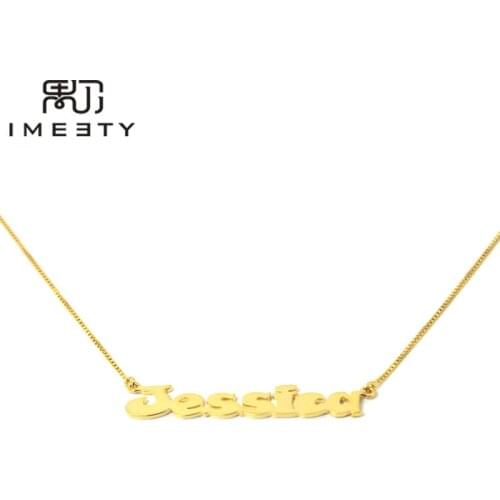 IMEETY personalized kids necklace by christmas lovely Jessica necklace box chain handmade babies nameplate necklaces gift