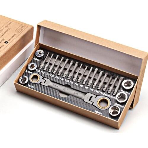 Dropship Car Repair Tool Torx Screwdriver Set Combination Ratchet Cross Hexagon Socket