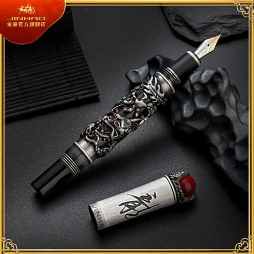 JINHAO Dragon Luxury Fountain Pen Pluma Stylo Plume Caneta Tinteiro Pluma FuenteTitanium Dolma Kalem Tips Collection Gifts