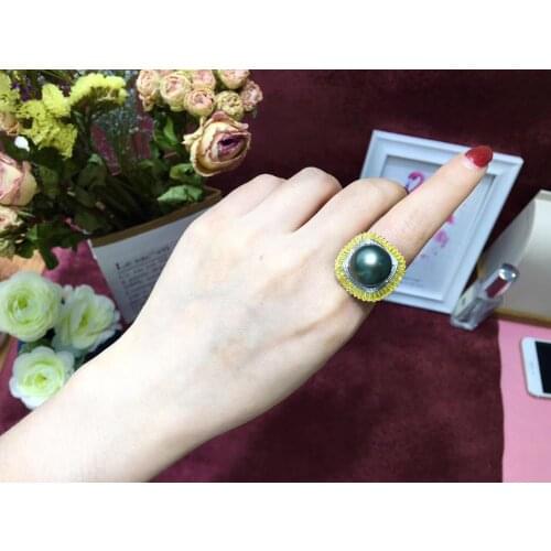 2 COLOR 925 Sterling Silver Ring Finger Ring Settings Findings Base Adjustable Jewelry Parts Fittings Accessories for Pearls