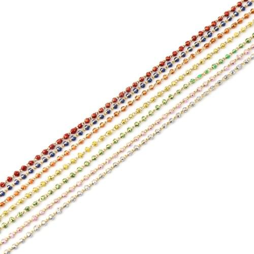 1 M Copper Sequins Enamel Link Cable Chain Findings Gold Color Chains for DIY Men Women Necklace Bracelet Anklet Making 5x2mm