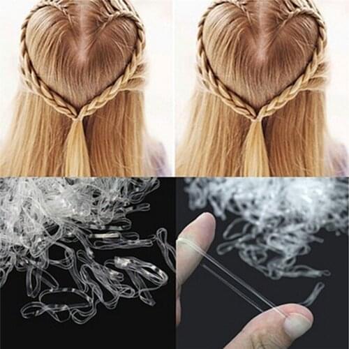 200/500Pcs Hair Accessories Mini Braid Plaits Elastic Tie Band Ponytail Holder Elastic Rubber Clear Girl hair Accessories