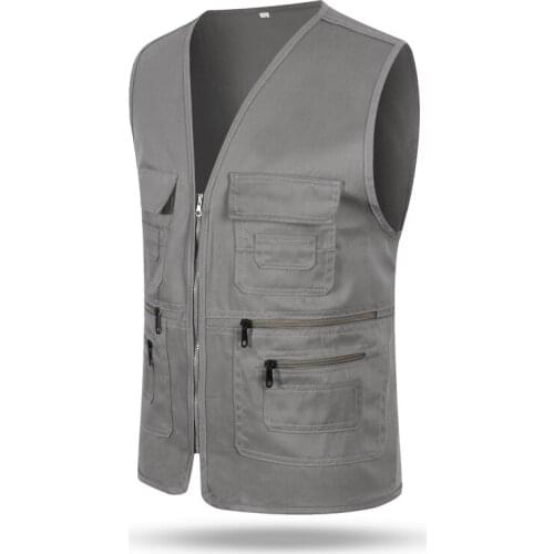 Men Women Comfortable Waistcoat Multi-pockets Zipper Loose Casual Vest For Outdoor Spring Autumn