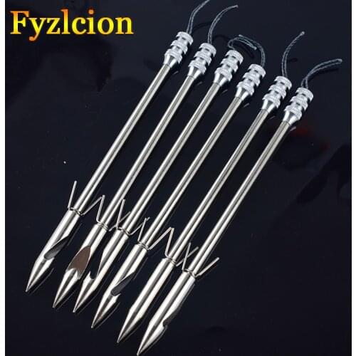 3/6/12pcs Stainless Steel Fishing Darts Slingshot Catapult Fishing Broadhead Archery Arrowhead Tips