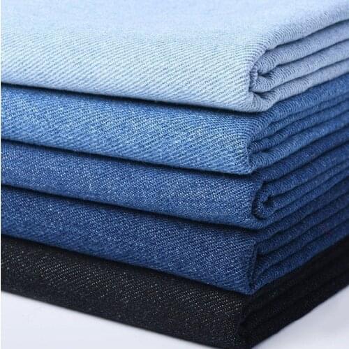Solid Jeans Fabric Washed Eco-friendly Thick Reah Denim Indigou Blue Jeans Fabrics Sewing Pants Dress Jackets DIY 100X150cm Tela