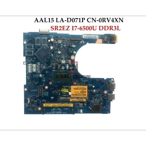 Wholesale CN-0RV4XN for Dell Inspiron 15 5559 Laptop Motherboard RV4XN AAL15 LA-D071P REV:1.0(A00) I7-6500U DDR3L Fully Tested