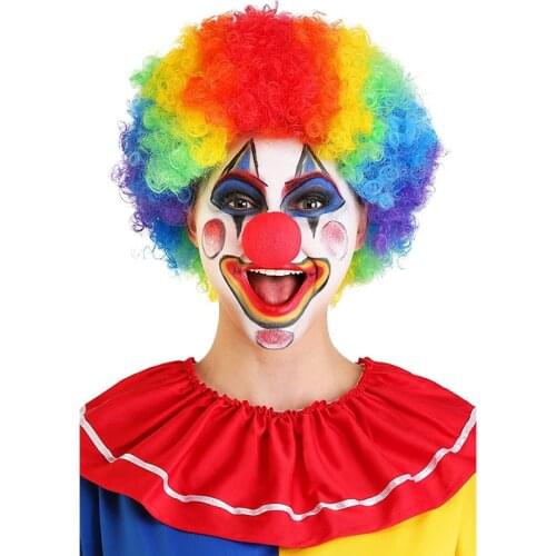 Clown Wig Curly Circus Fancy Dress Hair Wigs Explosion Birthday Wedding Party Hats Cosplay Props Halloween Party Supplies Set