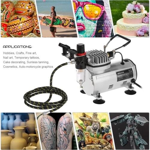 Professional Airbrush Set With Air Compressor 0.3mm Dual Action Airbrush Spray Gun Spray Set Nail Art Paint Sprayer Tool