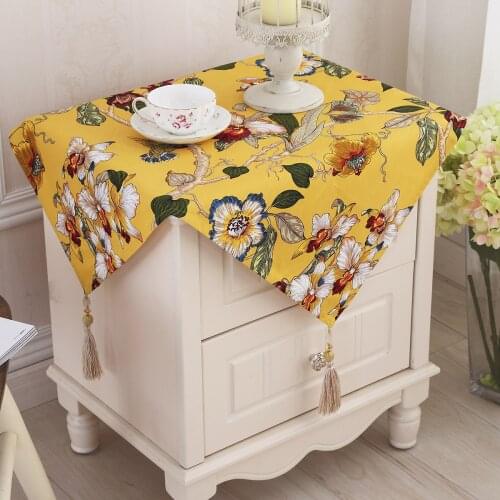 European country style tablecloth room bedside cabinet cover 100% cotton Canvas Magnolia tablecloth white Magnolia table shirt