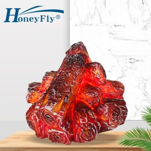 HoneyFly LED Flame Dynamic Bonfire Lamp Simulation Fireplace Flame Effect Night Light AAA Battery Powered For Living Room Decor