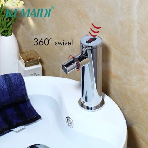 Solid Brass Faucet Sensor Bathroom Automatic Hands Touch Free Water Saving Inductive Electric Water Tap Basin Only Cold Faucets
