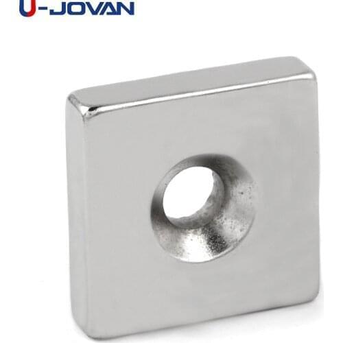 U-JOVAN 1pc 40 x 40 x 10 mm Hole 10mm Super Strong 40*40*10-10mm Countersunk Neodymium Magnets Rare Earth