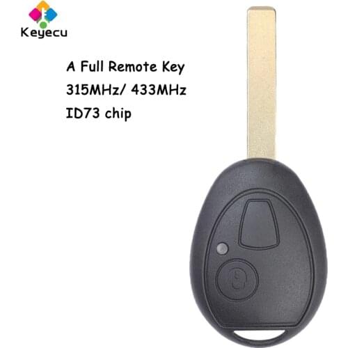 KEYECU Replacement Remote Control Car Key With 2 Button & 315MHz & ID73 Chip - FOB for BMW Mini R50 R53 2002 2003 2004 2005