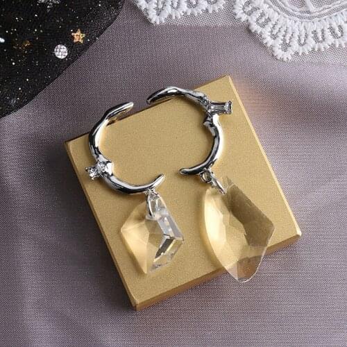 Elegant Asymmetry Irregular Crystal Earrings for Women Korean 2021 New Fashion Dangle Earrings Female Trendy Drop Earrings Gifts