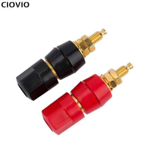 CIOVIO 10 pair(black+red) Terminals Red Black Connector Amplifier Terminal Binding Post Banana Speaker Plug Jack Adapter Socket