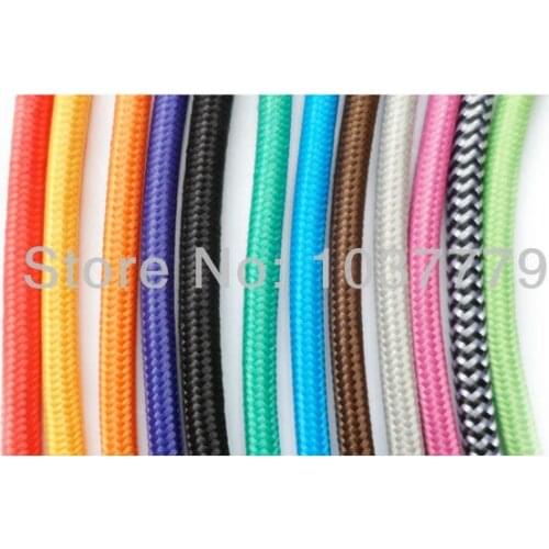 12m/Lot) 2*0.75 Copper Cloth Covered Wire Vintage Style Edison Light Lamp Cord Grip Twisted Fabric Lighting Flex Electric Cable
