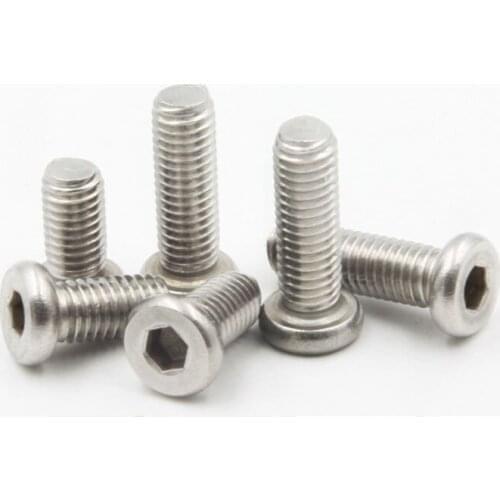 2PCS-M6*70/80/90/100/110 304 Stainless Steel Furniture Hardware / Flat Round Head with Hexagonal Screws/ Flat Cap Screws