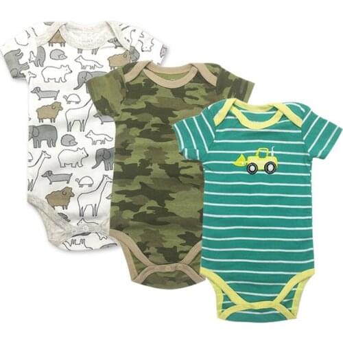 3Pcs/Lot Uniesx Newborn Baby Rompers Clothing Infant Jumpsuits 100%Cotton Children Roupa De Bebe Girls&Boys Baby Clothes