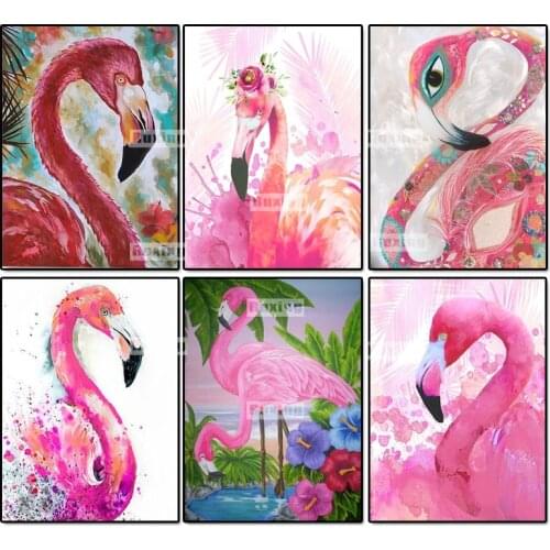 5d Diy Diamond Painting Animal Flamingo Diamond Embroidery Cross Stitch Wall Stick Diamond Mosaic Crafts Home Decor Needlework