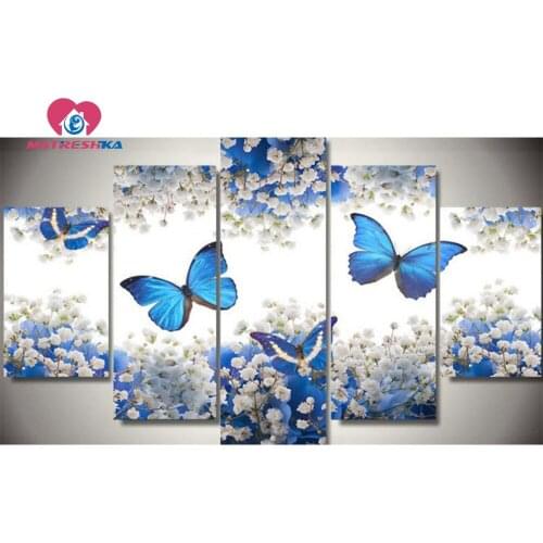 Diamond painting butterfly Pictures of crystals 5D diamond mosaic Diamond embroidery triptych butterfly 5d rhinestone art Kraft