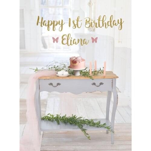 Personalised Happy 1st birthday banner, custom banner, first birthday banner, birthday decoration, glitter happy birthday banner