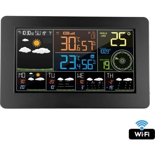 Temperature And Wind Weather Forecast Indoor And Outdoor Weather Clock Multi-Function Clock Digital Wall Clock Power Adapter New