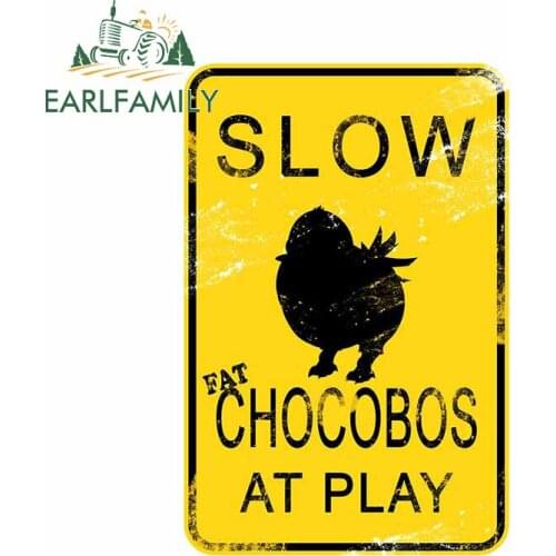 EARLFAMILY 13cm x 8.7cm For Slow Chocobos Vinyl Car Stickers Surfboard Windshield Windows Decal Creative Waterproof Car Styling
