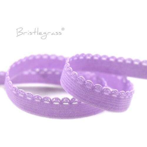 BRISTLEGRASS 5 Yard 3/8" 10mm Picot Loop Edge Frilly Decorative Lace Trim Elastics Spandex Bands Underwear Lingerie Dress Sewing