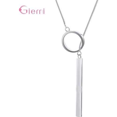 Hot Geometric Elements Necklace For Women Girls Dancing Party Genuine 925 Sterling Silver Necklace Fashion Jewelry Gift