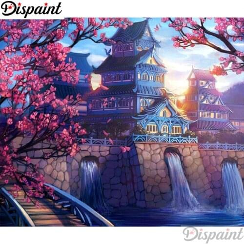 Dispaint Full Square/Round Drill 5D DIY Diamond Painting "Flower house" Embroidery Cross Stitch 3D Home Decor A12678