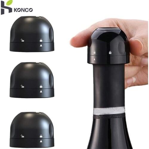 Konco 1/3pcs Vacuum Red Wine Bottle Stopper Silicone Leak-proof Champagne Bottle Stopper Retain Freshness wine plug Bar Tools