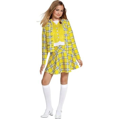 Halloween Costume Girls Clueless Cher Horowitz Costume 2 Piece Outfit Movie Alicia Silverstone Carnival Birthday Party Cosplay