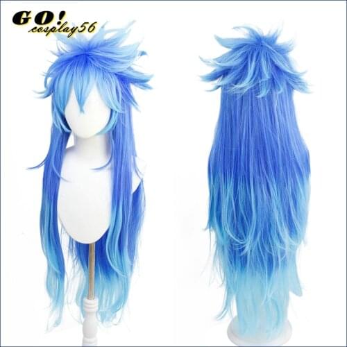 Idia Shroud Wig Cosplay Hercules Hades Cosplay Hair Synthetic Halloween Men Women Unisex Role Play Mixed Blue