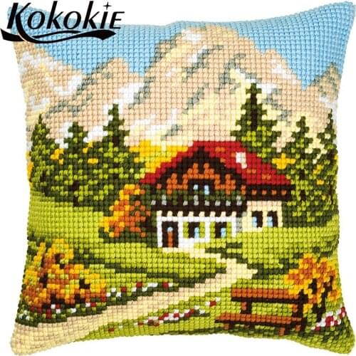 Material for handicraft pillowcase cross stitch kits cushion mat throw pillow case tools embroidery yarn needlework sets