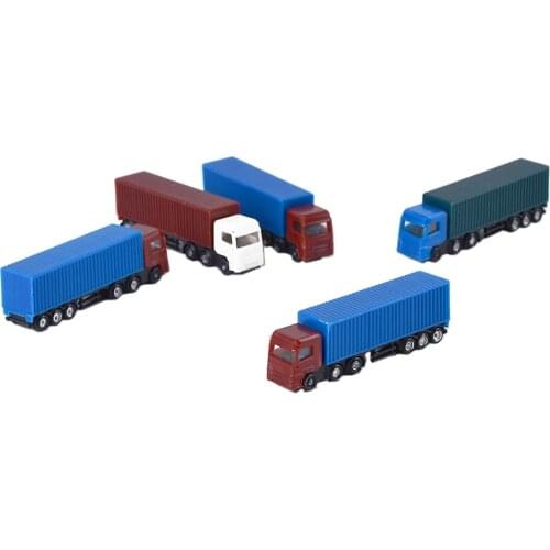 5 Pieces Model Container Truck Freight Car 1:150 N Scale Model Figure Layout