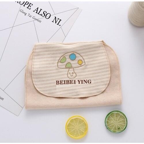 Cartoon Newborn Gauze Sweat Towel Embroidery Natural Color Cotton Baby Towels For Kids Natural Colored Baby Sweat Towel