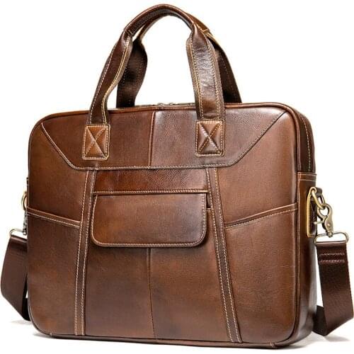 New retro top layer leather handbag mens briefcase retro shoulder messenger bag