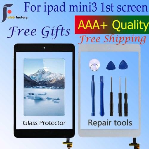 For iPad Mini 3 Mini3 Touch Glass Screen Digitizer Home Button With IC Conector For iPad mini 3 A1599 A1600 A1601 Touch screen