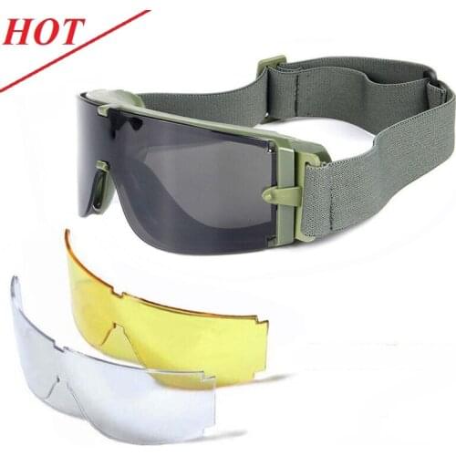 X800 Glasses Tactical Shooting Military Goggles Outdoor Camping Hiking Riding Windproof Sunglasses