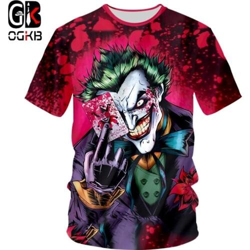 OGKB Tee Shirt Man New Short Sleeve Skull 3D T-shirt Print Skull Teeth Funny 6XL Costuming Homme Spring T Shirts Wholesale Lots