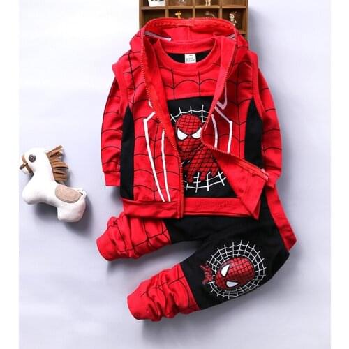 Autumn Boys Clothing Sets Cotton Sport Suit Children Cool Cosplay Costume 3pcs Kids Tracksuit Clothes Birthday Christmas Gifts