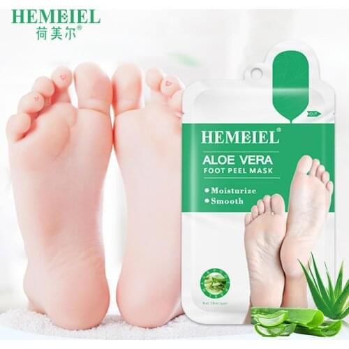 HEMEIEL Aloe Vera Foot Peeling Mask Remove Dead Skin Anti Calluses Crack Nourishing Dextoxing For Feet Heels 1Pair=2PCs