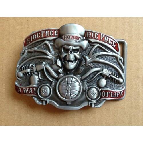 New skull belt buckle JF-B703 brand new condition free shipping