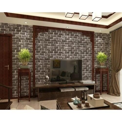 Beibehang pvc Style 3D Stereo Wallpaper Simulation Brick Culture Stone Red Brick Wallpaper Hot Pot Restaurant Hotel Wall paper