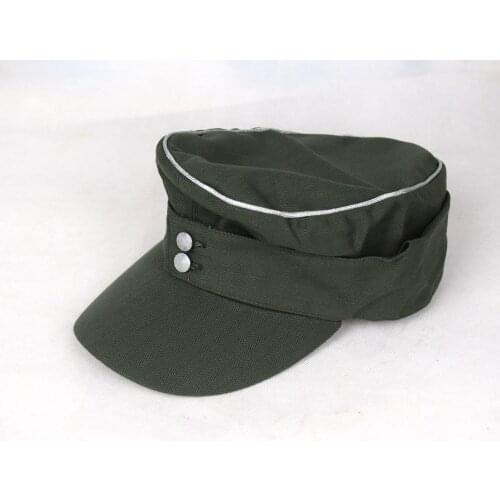 Military Reenactment WWII German Army Heer EM HBT M43 Officer Summer Field Cap Green Replica