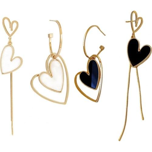 1 Pair Stud Earrings Asymmetric Anti Rust Chic Girls Asymmetric Long Earrings for Party